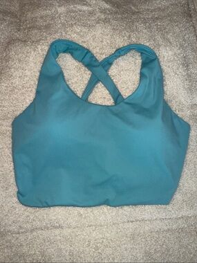 Cross-Back Teal Sports Bra